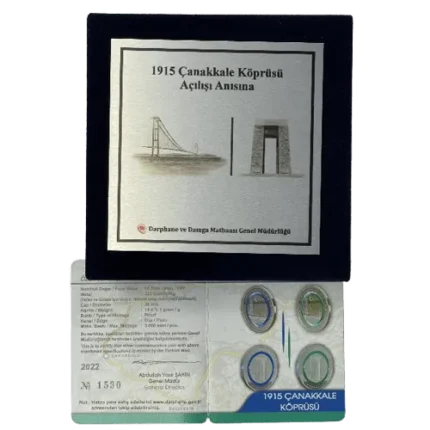 1915 Çanakkale Köprüsü Madeni Para Yeşil Polimer Kutu Sertifikalı