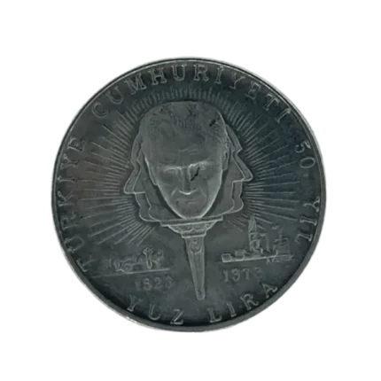 1973 YEAR 50TH 100 LIRA MINT SILVER