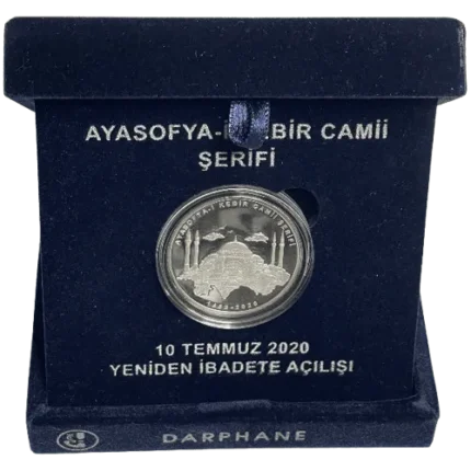 Ayasofya Camii Madeni Para Gümüş (Kadife Kutuda) Sertifikalı