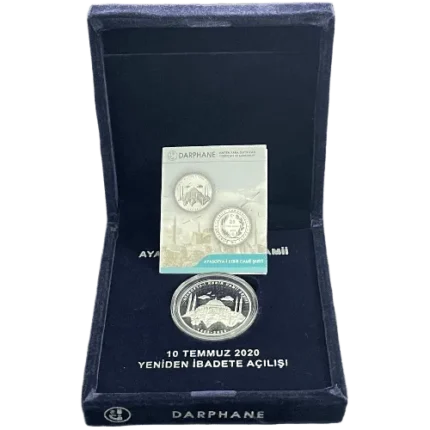 Ayasofya Camii Madeni Para Gümüş (Kadife Kutuda) Sertifikalı